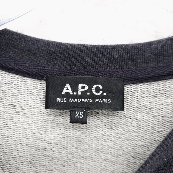 A.P.C. Rue Madame Charcoal Gray Sweatshirt Cotton Terry Yacht Club Logo Men's XS - Picture 5 of 6